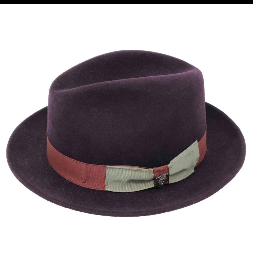 Dobbs Fifth Ave New York ANTIGUA Wool Men's Fedora Hat Burgundy Size: Small